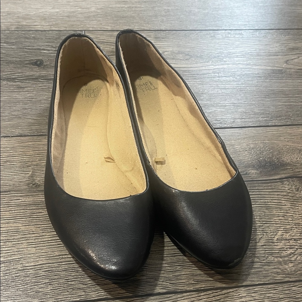 Time and Tru Classic Black Flats